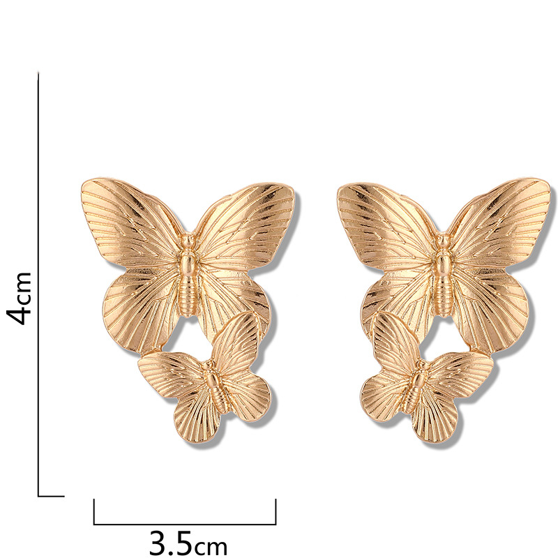 New European And American Creative Alloy Double Butterfly Earrings Retro Gold Exaggerated Size Butterfly Earrings Earrings Women 6 0121b4eb 99f7 4ea5 9c71 a3a79eeaee0c New European And American Creative Alloy Double Butterfly Earrings Retro Gold Exaggerated Size Butterfly Earrings Earrings Women