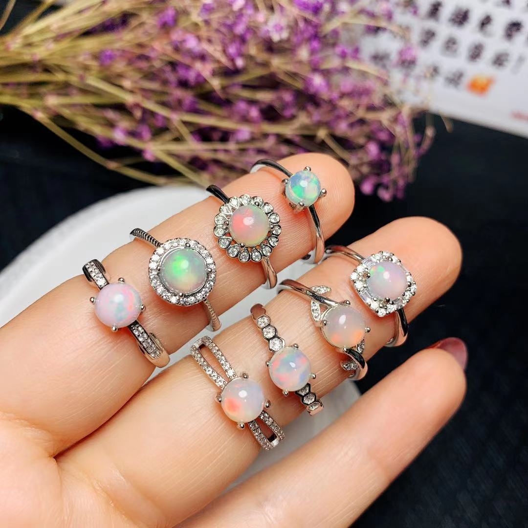 New 925 Silver Inlaid Natural Opal Ring 2 01b582c3 a434 4f39 9233 5eebce213473 New 925 Silver Inlaid Natural Opal Ring