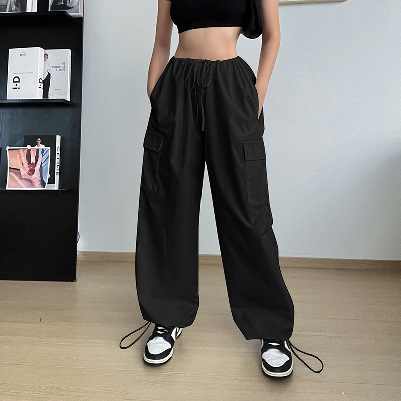 JDEFEG Summer Pants Suits for Women Casual Women's Plus Size Tethered  Straight Cargo Pants Straight Wide Leg Loose Casual Trousers Plus Size Work
