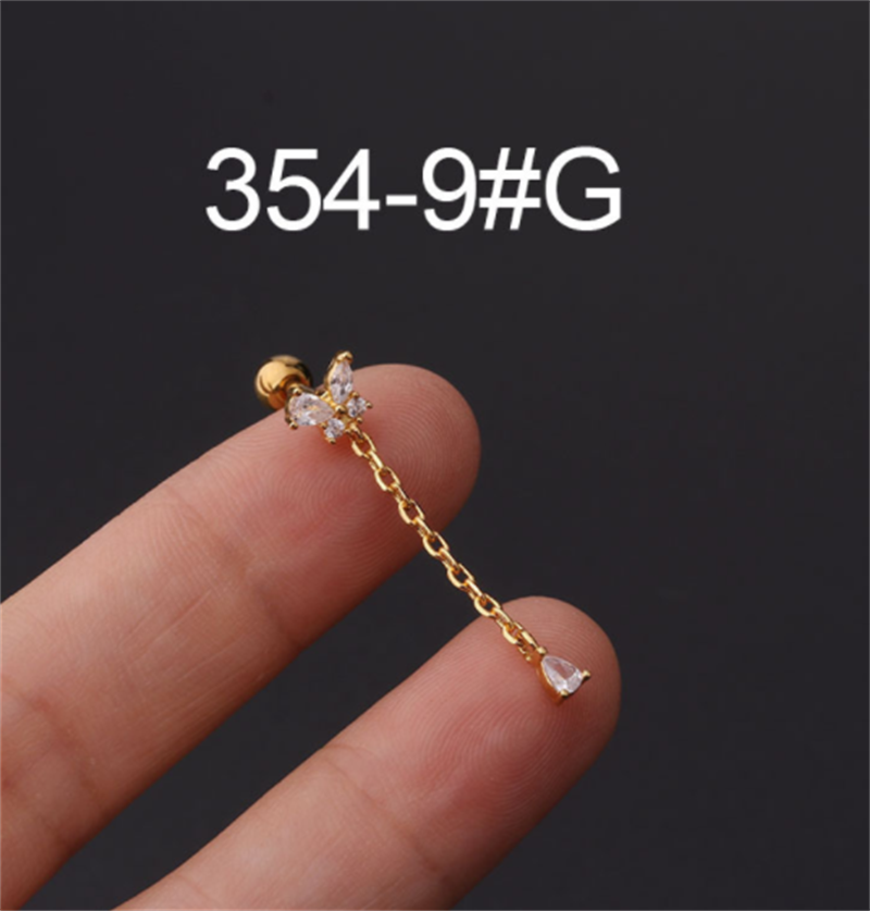 039acf57 f3b5 4415 8016 fada272146a7 Stainless Steel Stud Zircon Pierced Earrings