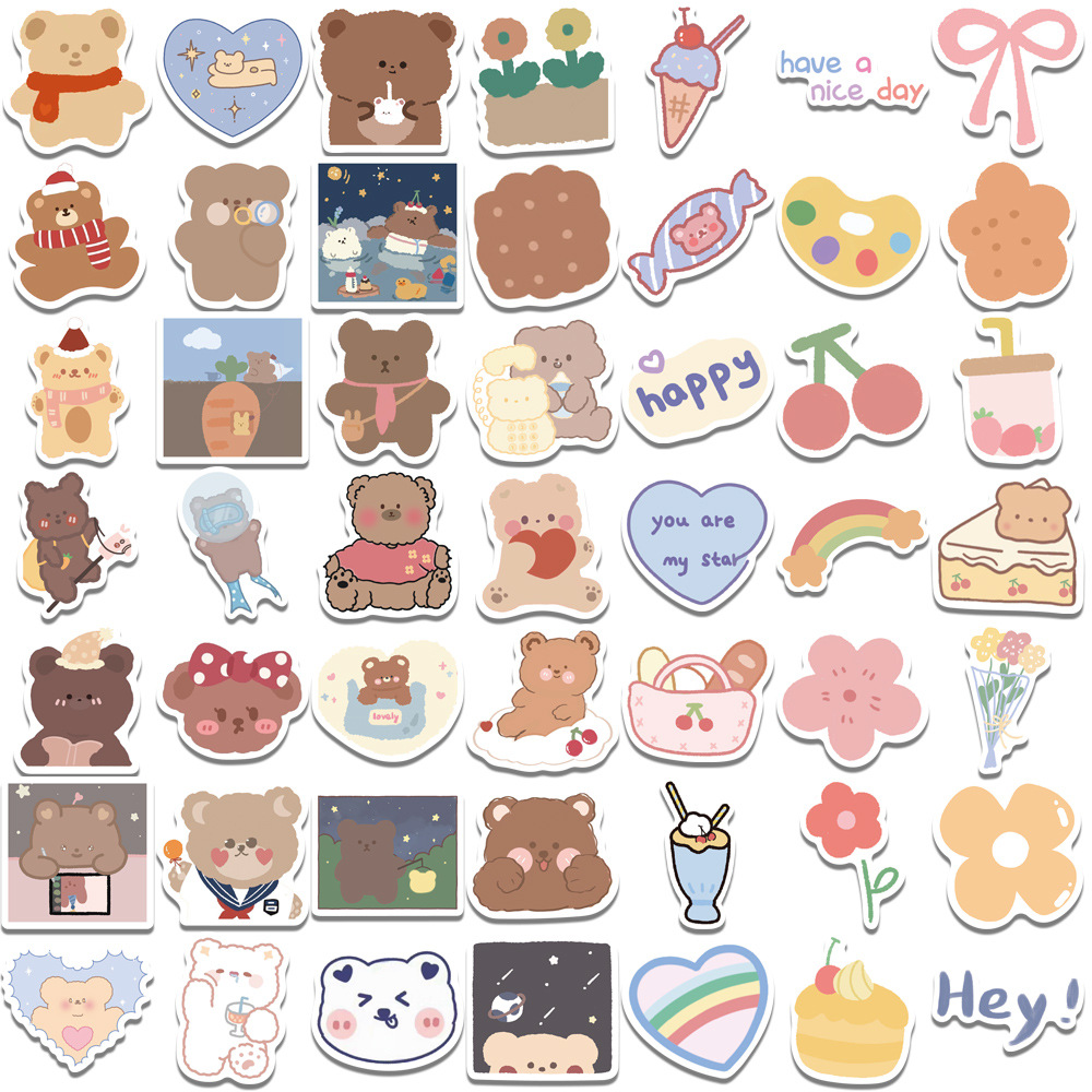 bottle Kawaii Bear Stickers kawaii Cute bear stickers cute pack HUGE Pack 102