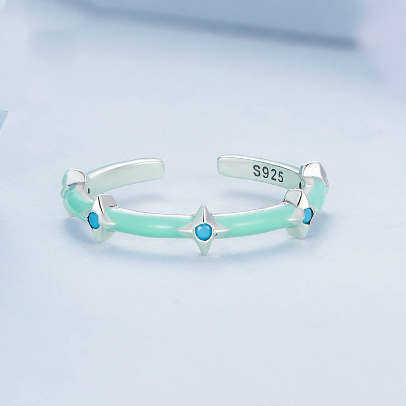 04641f46 2f42 474c 8d5a a11618b499da Grey Blue Oil Drop Zircon Simple Star Ring