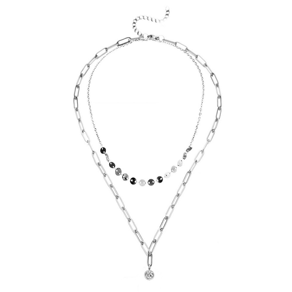 04d6d523 a59d 49ef b602 1c32755c4698 Double necklace with crystal pendant
