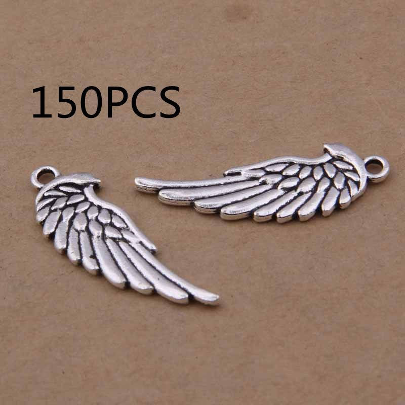 05686dbd c42f 4f7a ad09 0fcea3dd606f Antique Silver Double-sided Wings Small Pendant Jewelry Accessories
