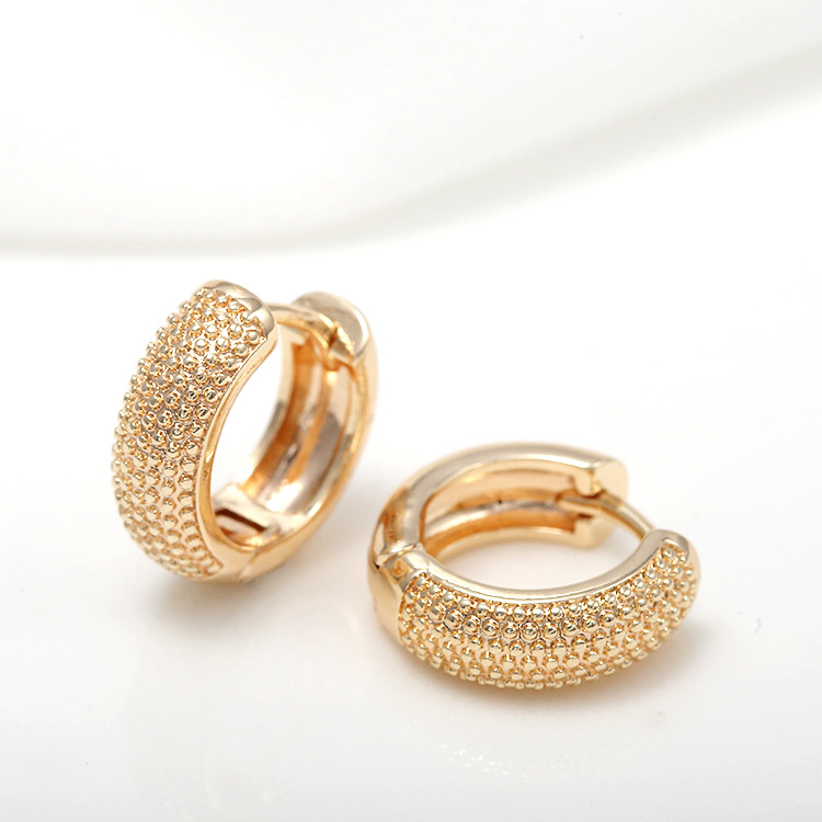 058d1f31 8d7e 4475 9cc4 6a21b9ed468b Gold Semi-glossy Semi-lug Ear Buckle Korean Version Of The New Round Earrings Jewelry