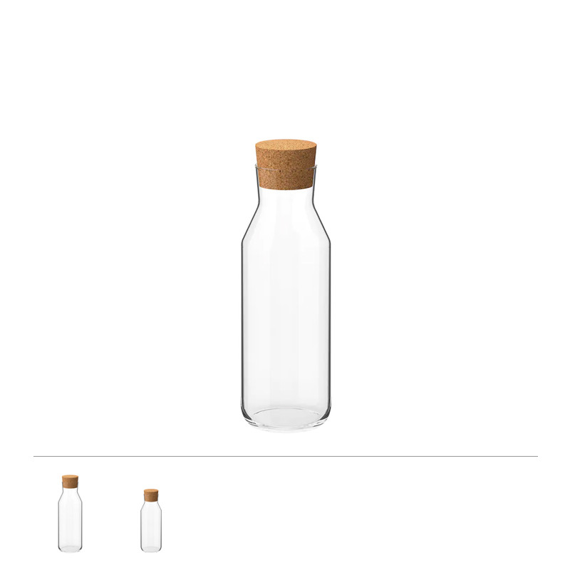 Toughened Glass Carafe With Lid And Large Capacity Cold Water Bottle With Cork