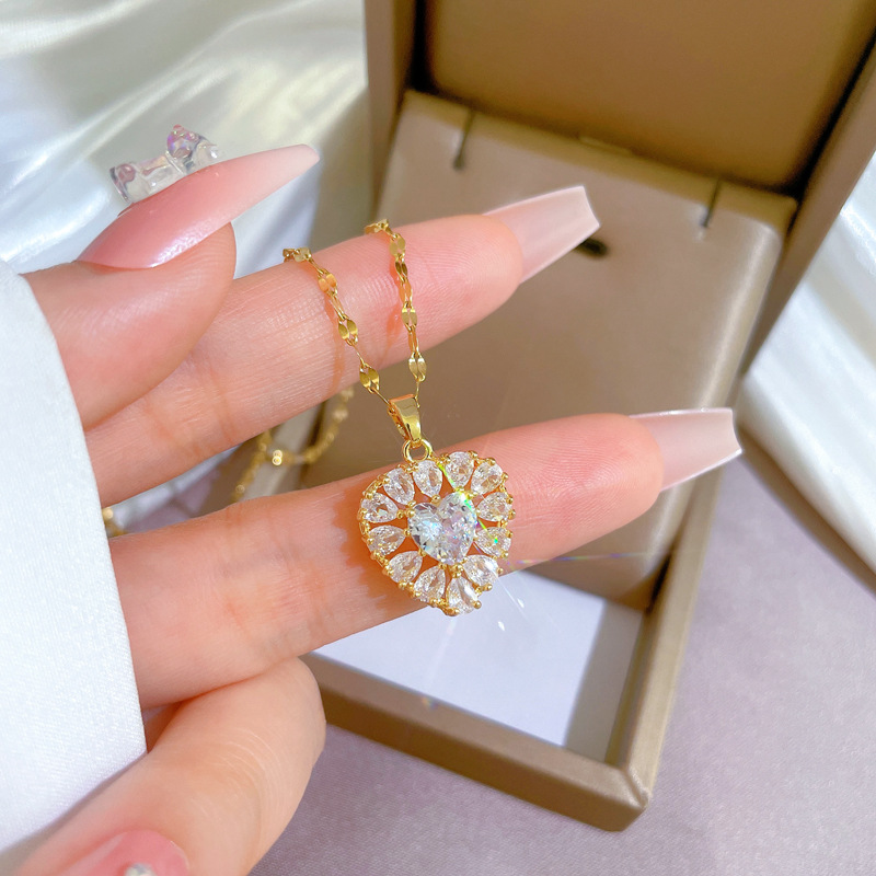 Affordable Luxury Style Elegant Heart Full Diamond Real Gold Plated Necklace 4 06359cee e7f9 4f74 b695 ee07e999eff8 Affordable Luxury Style Elegant Heart Full Diamond Real Gold Plated Necklace
