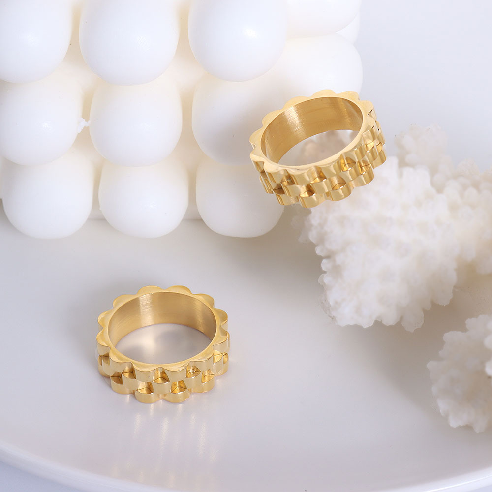 07612525 aba6 437d b30a 45ae0300cb1c A Sense Of Nature Titanium Steel 18k Gold Plated Jewelry Bracelet Ring