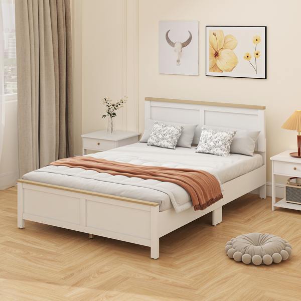 Queen Platform Bed Frame with Headboard and Footboard-8