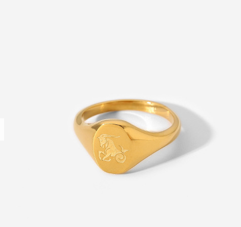 Gold Plated Water Resistant Stainless Steel Constellation Signet Ring 4 078f1258 89f4 4b07 87fb 30b17f78d220 Gold Plated Water Resistant Stainless Steel Constellation Signet Ring