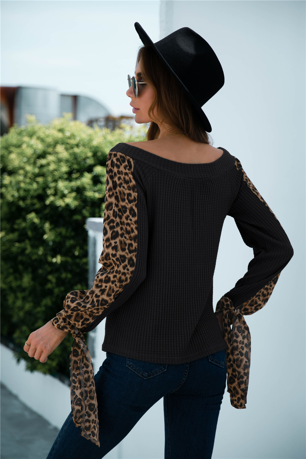 Hauts pour femmes Haut en dentelle à coutures tricotées | T-shirts à manches longues pour femmes