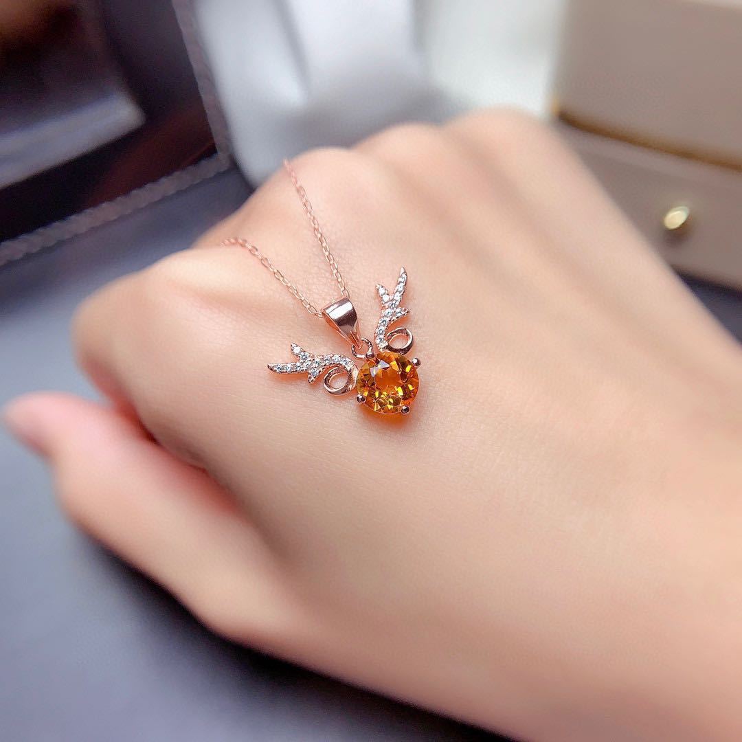 Champagne Morganite Antler Necklace Imitation Natural Citrine Pendant 5 07fe1593 e9c0 4681 99e1 3f6e247dc40a Champagne Morganite Antler Necklace Imitation Natural Citrine Pendant