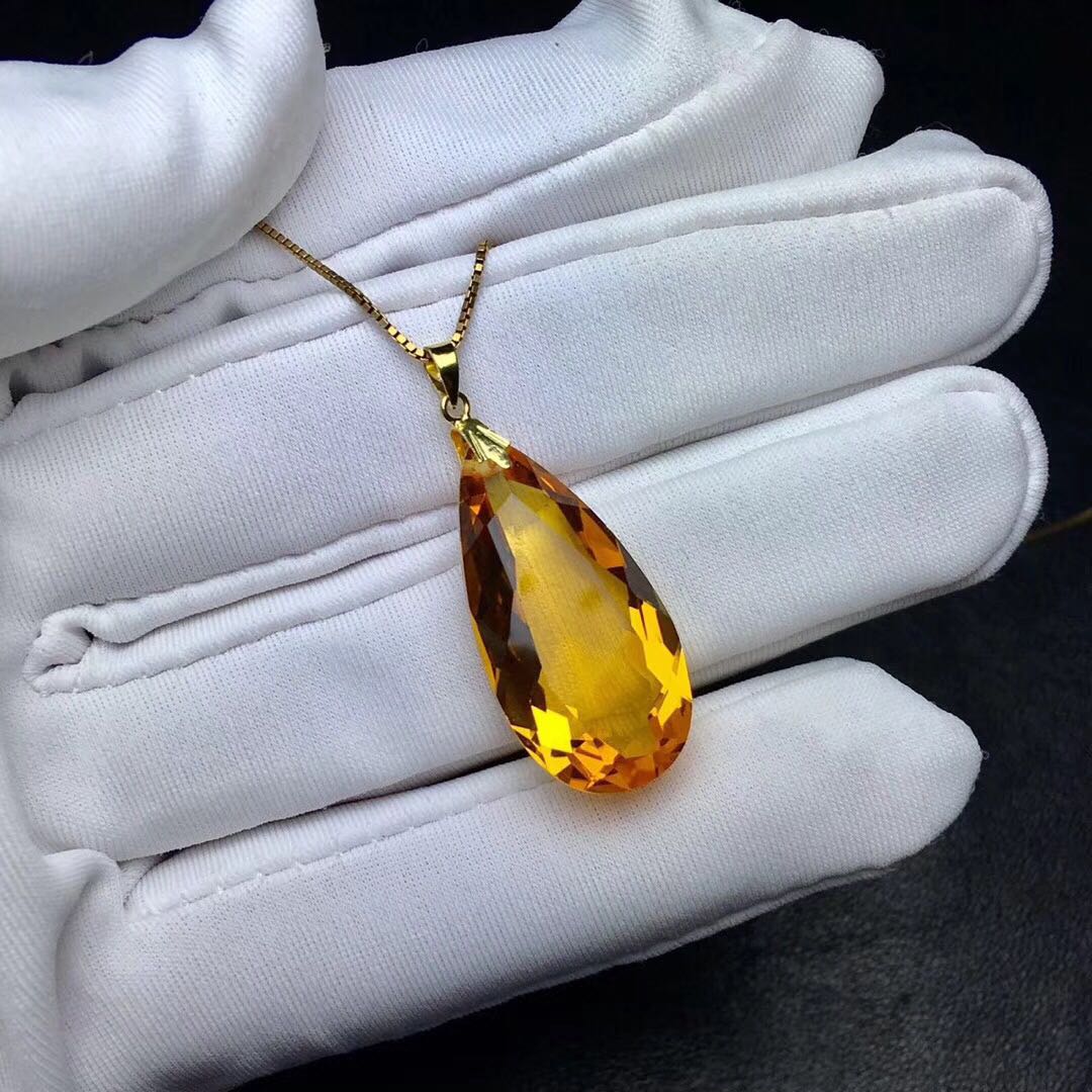 094b17e0 66cc 488e ad95 f93b25353109 Fashion Drop Gold Inlaid Citrine Pendant