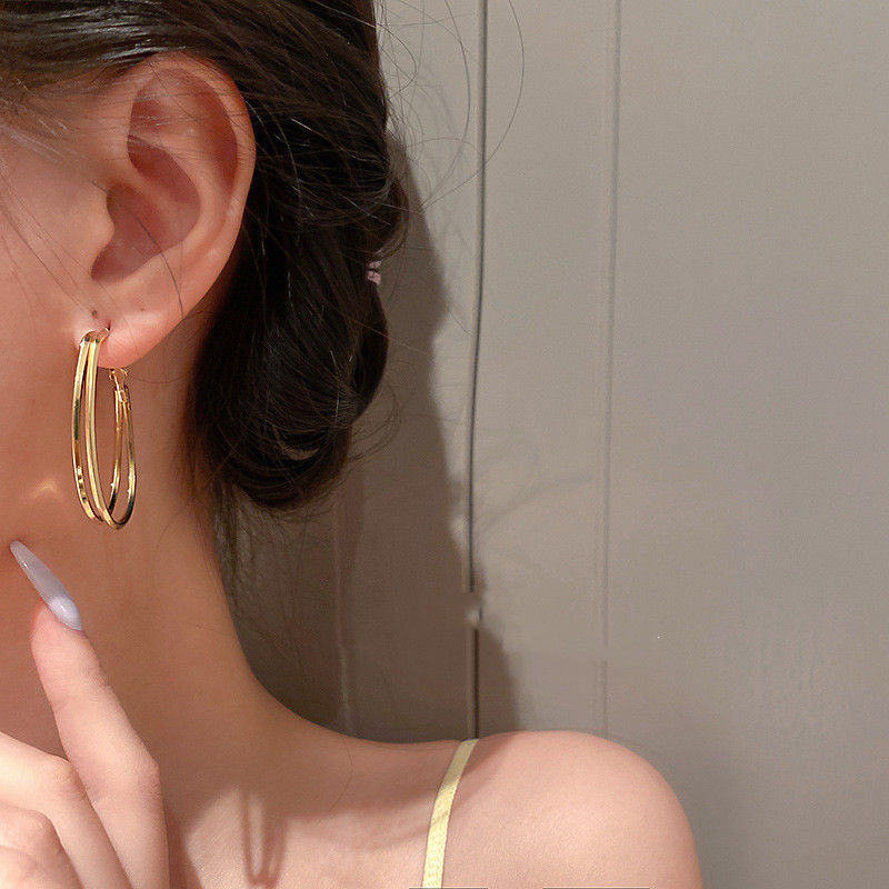 0a550b43 de9c 43c5 9536 3114f06eba9a 925 Silver Needle Geometric Circle Earrings Retro Temperament Earrings