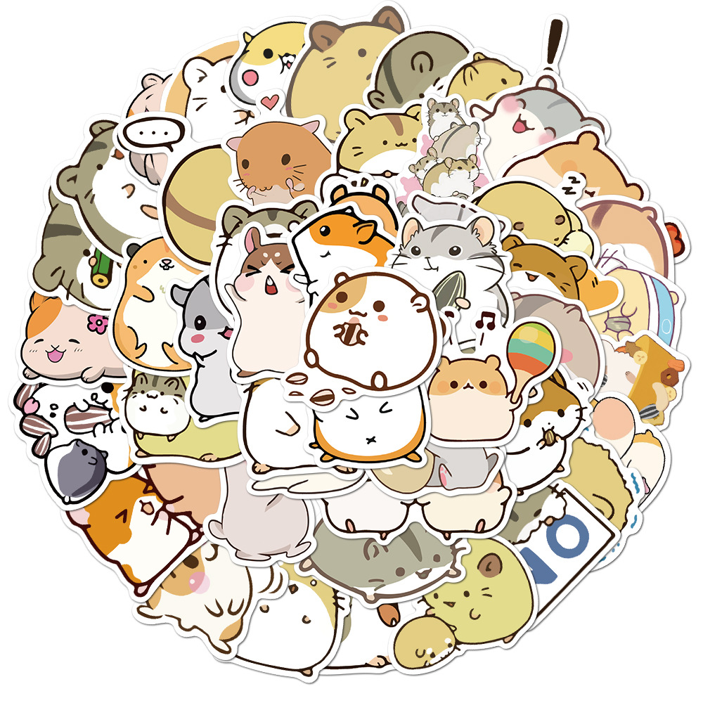 Kawaii Hamster Stickers Cute 5O Pcs Waterproof