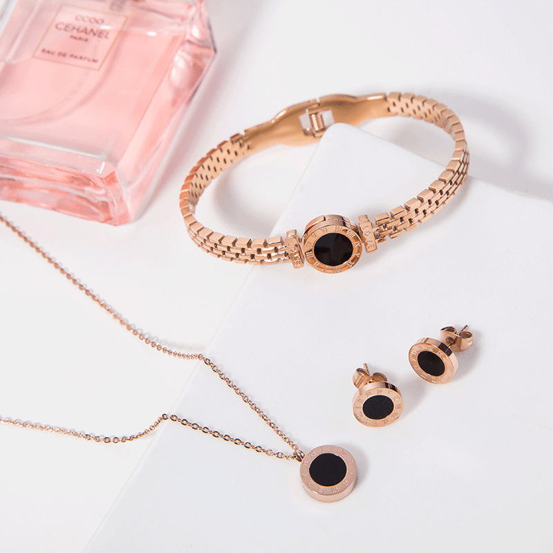 0c2e3f0a efc6 44cb bc7c 99326cdc611c Women's Rose Gold Stud Earrings Fashion Bracelet