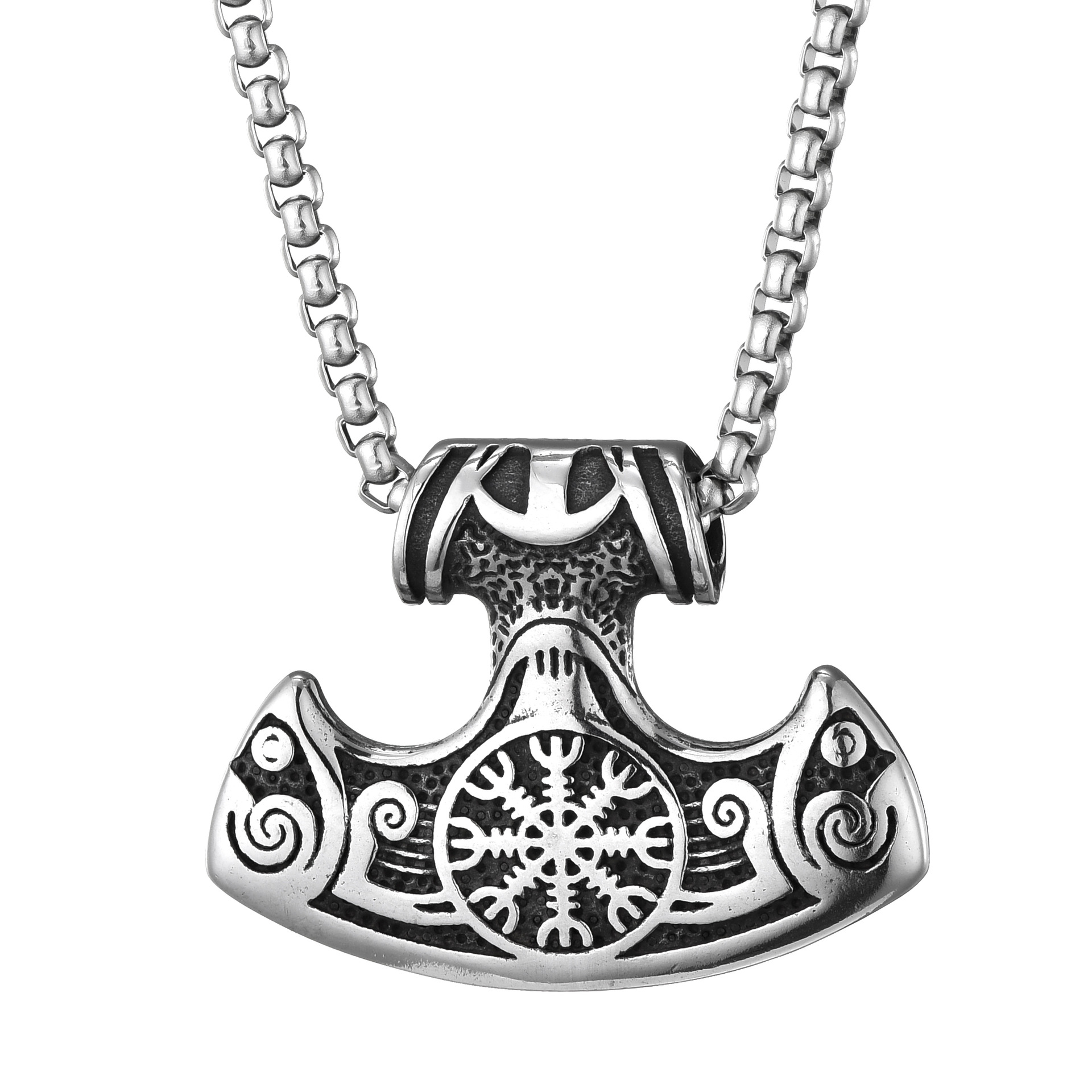 NordicFrost  Hammer - The Nevermore Gothic Pendant Necklace Viking Norse Titanium Steel