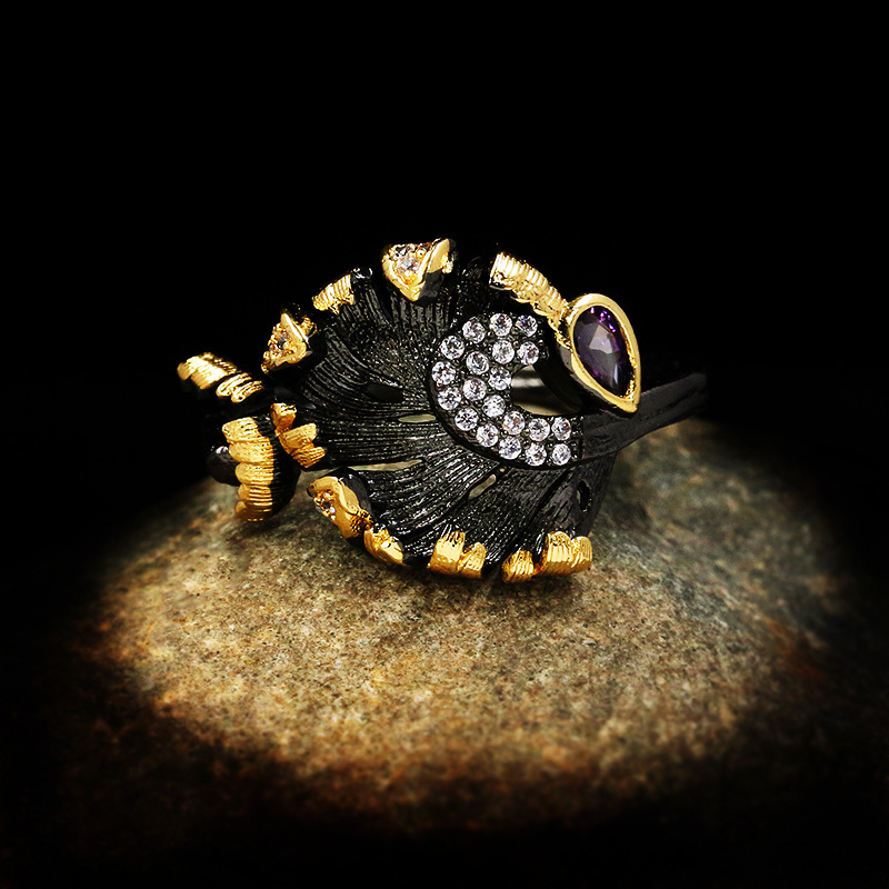 Ring Female Black Gold Purple Zircon 5 0df7be73 e67a 4c33 b0bf 871a6e820d22 Ring Female Black Gold Purple Zircon