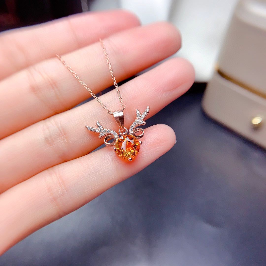 Champagne Morganite Antler Necklace Imitation Natural Citrine Pendant 1 0effd05c a8b5 44fd 9db0 1f37634c0df0 Champagne Morganite Antler Necklace Imitation Natural Citrine Pendant