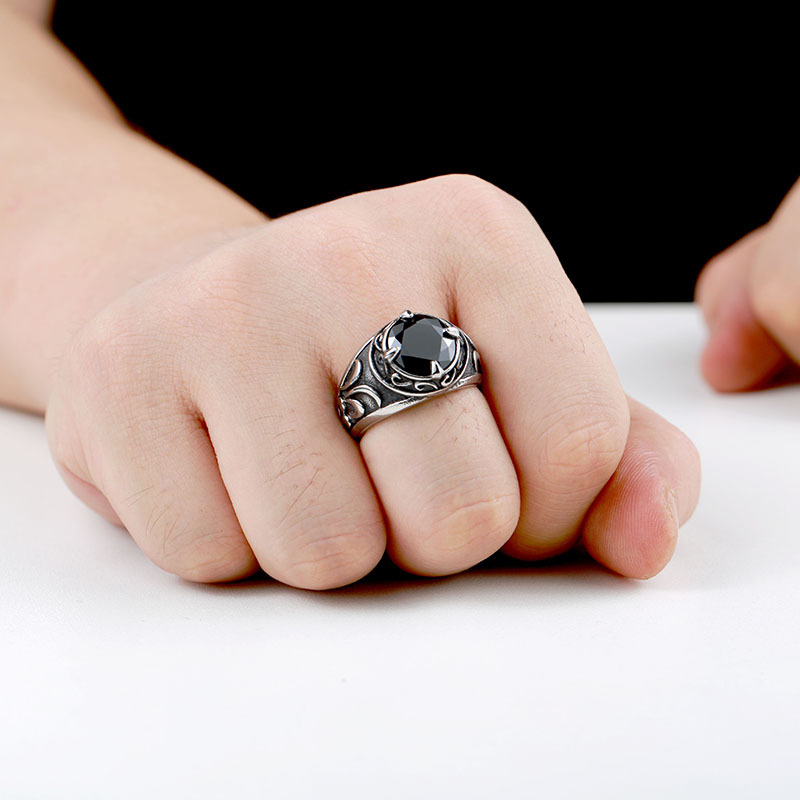 Vintage Hand Jewelry Stainless Steel Inlaid Sapphire Carved Men's Ring Personalized Titanium Steel Ring 6 0ffa7ec8 d8fe 4703 95f6 4c453b0eef58 Vintage Hand Jewelry Stainless Steel Inlaid Sapphire Carved Men's Ring Personalized Titanium Steel Ring