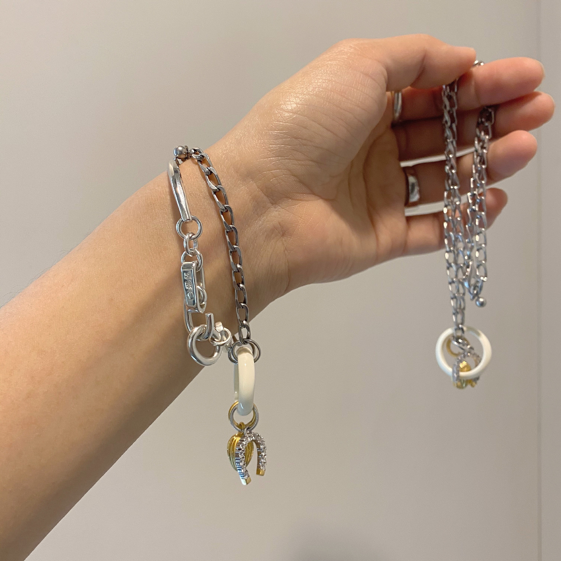 Vintage Distressed Lock Knot Hook Chain Clause Thick Bracelet 8 10220e14 65ce 4f7e 834f 614d554da2e5 Vintage Distressed Lock Knot Hook Chain Clause Thick Bracelet