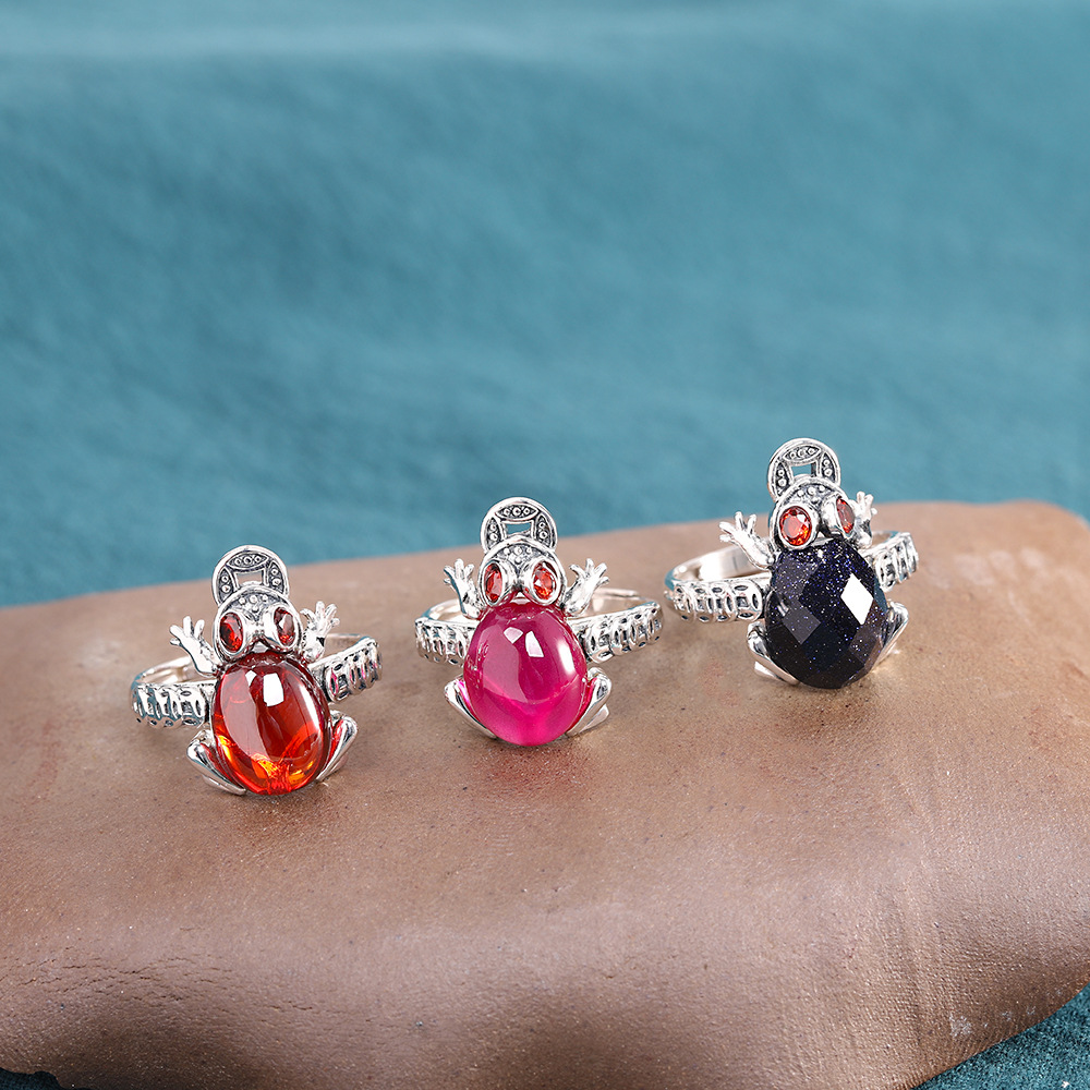 Blue Sand Stone Golden Toad Ring Tricolor 3 105b9c0a ee6c 4fe1 b831 d4a0e350c78c Blue Sand Stone Golden Toad Ring Tricolor