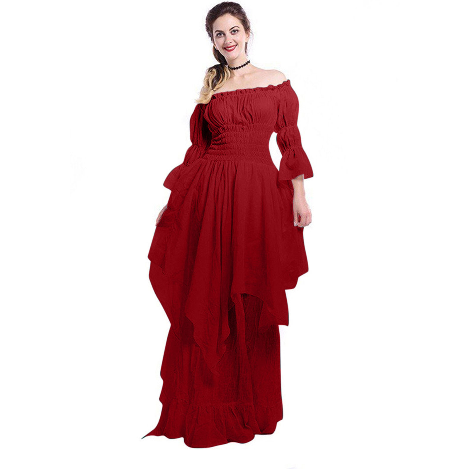 Princessy Pleats Dress Fun With Royal Ruffles Gown Flair red