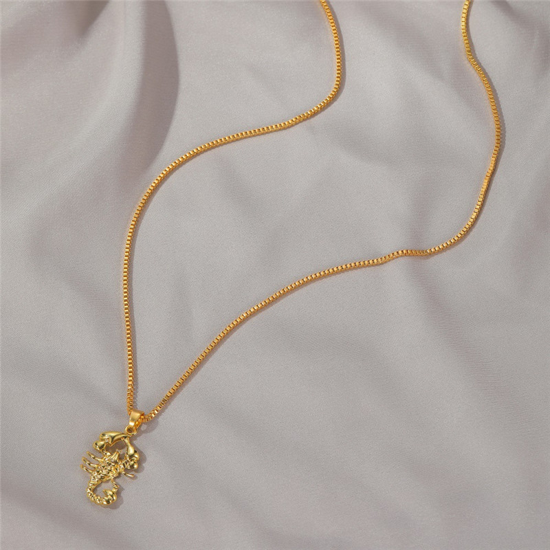 1163a346 2a24 48ea 87fd dc839c2a1b61 Gold Scorpion Necklace Personality Metal Hollow Sweater Chain