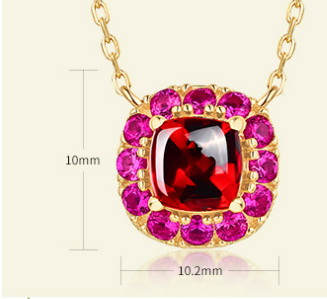 11b8efd5 e20c 46e2 9bf8 be6373119015 Silver Plated 9K Yellow Gold Inlaid Garnet Clavicle Chain