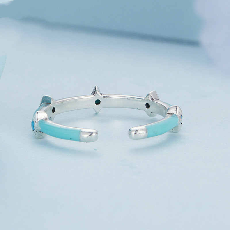 13bcee05 2052 44aa b631 5294bf209b14 Grey Blue Oil Drop Zircon Simple Star Ring