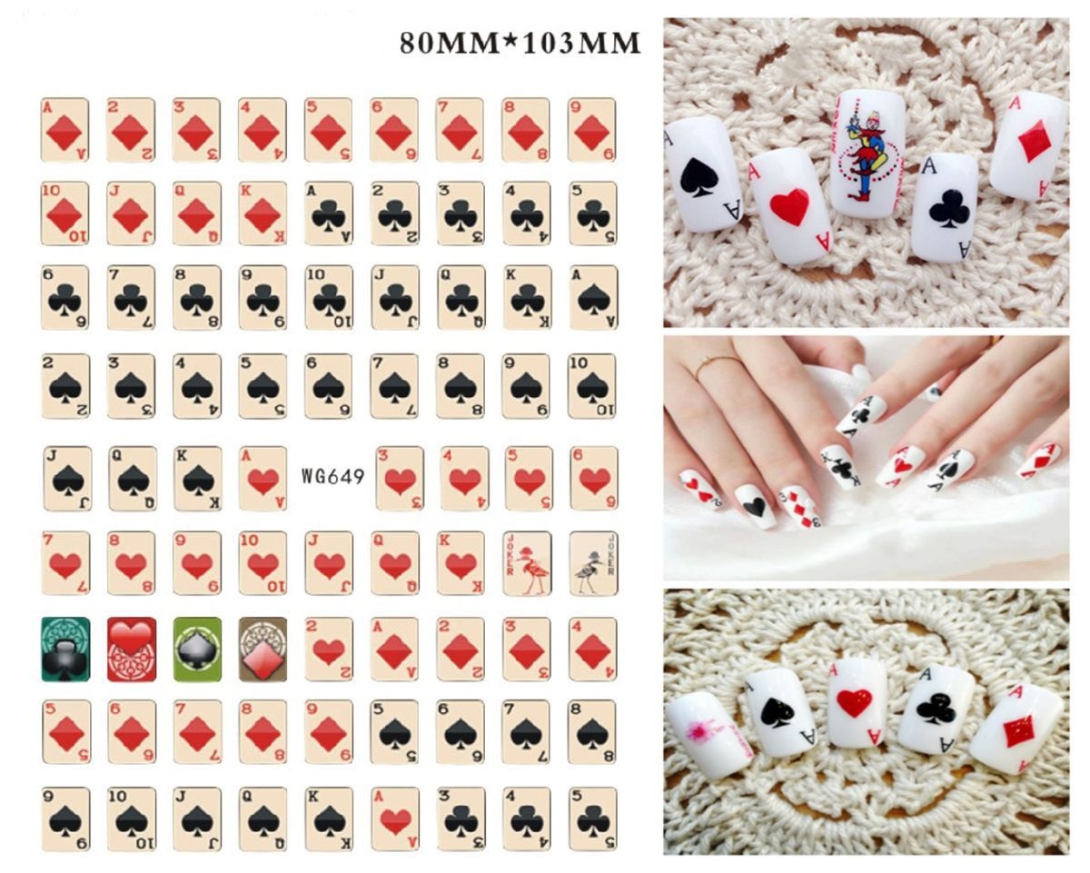 New Internet Celebrity Playing Cards Nail Stickers 1421627c 16a1 4e5f 90de 614f288a3db4
