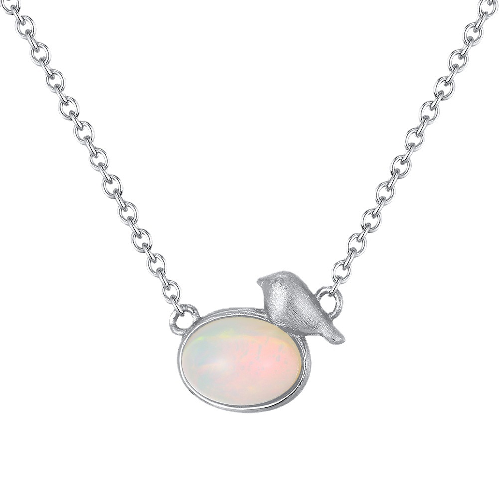 Sterling Silver Necklace Natural Opal Stones 14K Gold 1 14687ef7 cbc4 4731 b08d 465f7c571748 Sterling Silver Necklace Natural Opal Stones 14K Gold