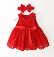 New summer dress lace dress baby girls under the age of one hundred days full moon princess dress factory direct