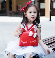 Number of children SATCHEL BAG BAG cute cartoon Baby Princess Girls Kitty backpack child Xiekua package