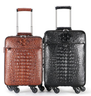 Multifunction pulley multi function pull rod box men's leather suitcase high grade business leisure box tailored wholesale