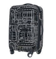 Black mechanical man's rod box 24 inch universal wheel travel box super compression abs+pc luggage bag