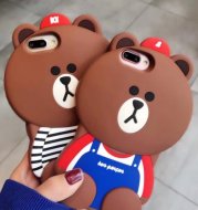 Cowboy striped bear Samsung Galaxy S8 plus mobile phone shell S7 edge cartoon silica gel protective sleeve soft shell