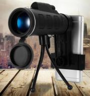40X60 Monocular BAK4 Monocular Telescope HD Night Vision Prism Scope With Compass Phone Clip Tripod for Outdoor Activities