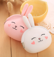 Cartoon silica gel zero purse Korean lovable rabbit zero purse candy color packet key bag lady bag
