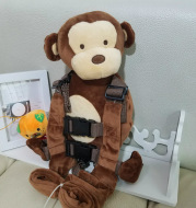 New monkey against lost knapsack cartoon children's book bag baby safety step belt Toy Plush bag