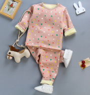 2021 winter children milk fiber thermal underwear sets new long johns baby baby Korean two piece