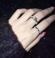 Wedding ring obviously with the same section plating platinum ring ring ring wedding engagement diamond ring