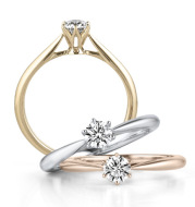 Diamond-encrusted simulation diamond ring Gold-colored rose gold wedding diamond female ring