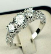 European and American ring engagement ring inlaid zircon ring jewelry