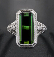Europe and the United States party ring female natural emerald wedding ring birthday gift engagement