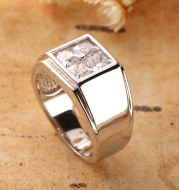 Genuine S925 pure silver ring men, European and American classics inlay imported zirconium diamond 2021 new engagement men