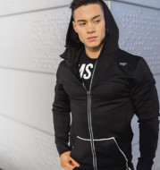 Muscle fitness training clothes Mens Running brothers Hoodie hooded windbreaker breathable quick dry sport jacket