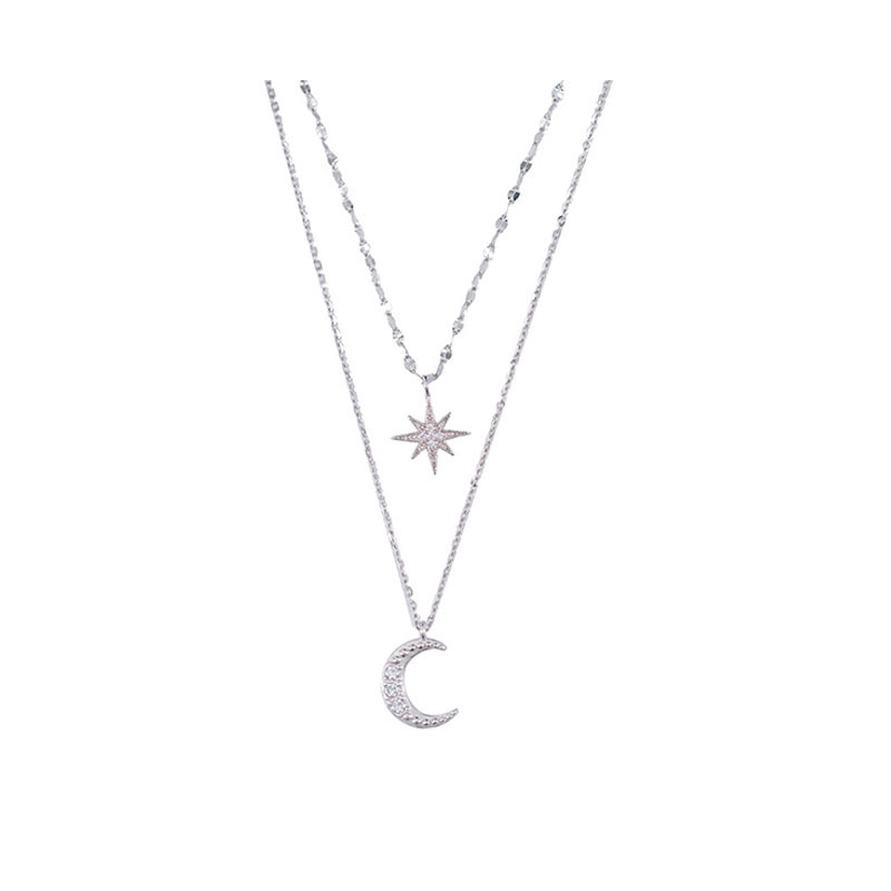151c79c7 c7dc 48d0 8880 c2c370e77579 Creative Retro Simple Moon Love Pendant Necklace
