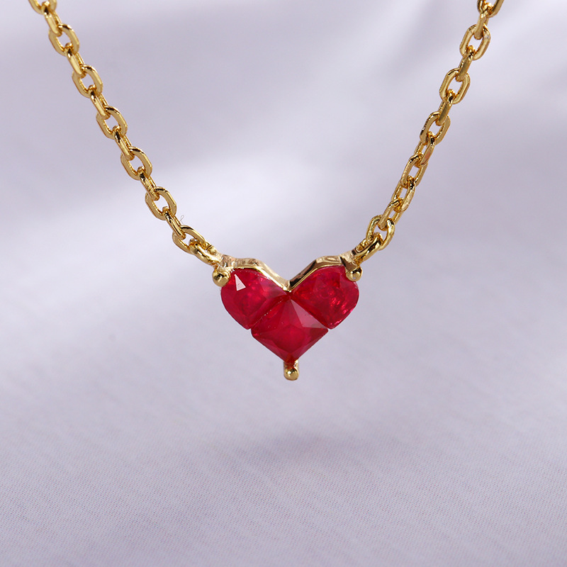 151e3f4d 9d68 4672 bda1 e1c6bd12d105 Women's Gold Plated Sterling Silver Splicing Heart Necklace