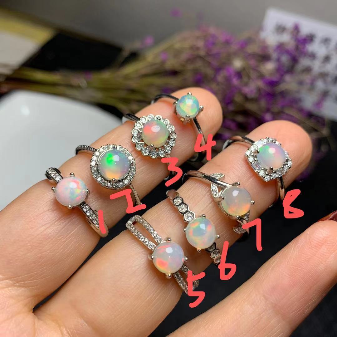 New 925 Silver Inlaid Natural Opal Ring 1 1522176f a798 48e4 b218 ccb65b920616 New 925 Silver Inlaid Natural Opal Ring